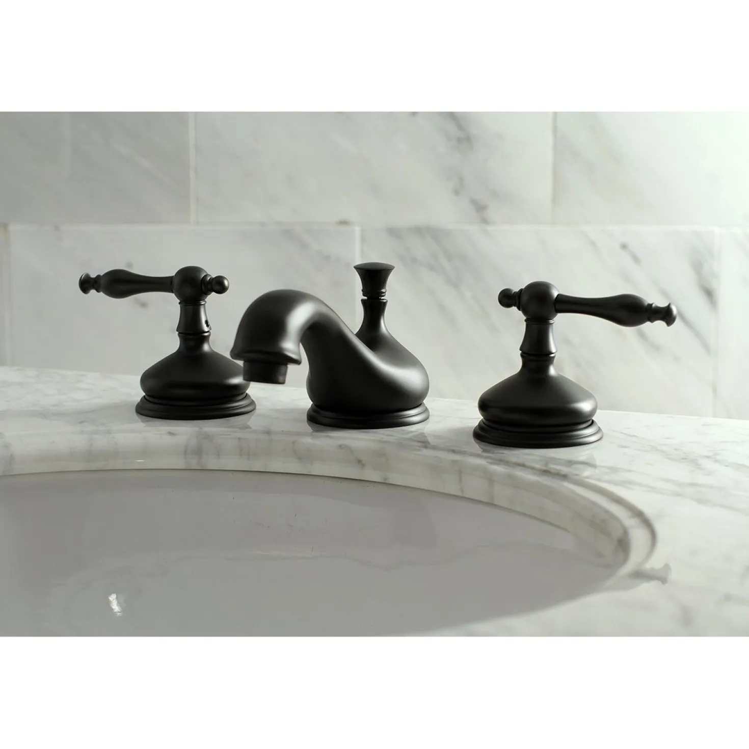 Kingston Brass Heritage Deck Mount 8" Widespread Bathroom Faucet