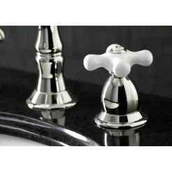 Kingston Brass Heritage Deck Mount 3-Hole 8-Inch Widespread Bathroom Faucet
