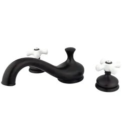 Kingston Brass Heritage Deck Mount Two-Handle Roman Tub Filler