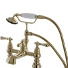 Kingston Brass Heritage Deck Mount Tub Filler with Hand Shower
