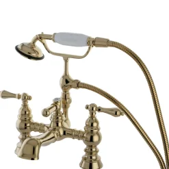 Kingston Brass Heritage Deck Mount Tub Filler with Hand Shower