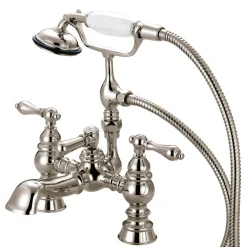 Kingston Brass Heritage Deck Mount Tub Filler with Hand Shower