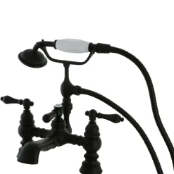 Kingston Brass Heritage Deck Mount Tub Filler with Hand Shower