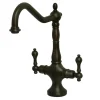 Kingston Brass Heritage Double Handle Kitchen Faucet without Sprayer