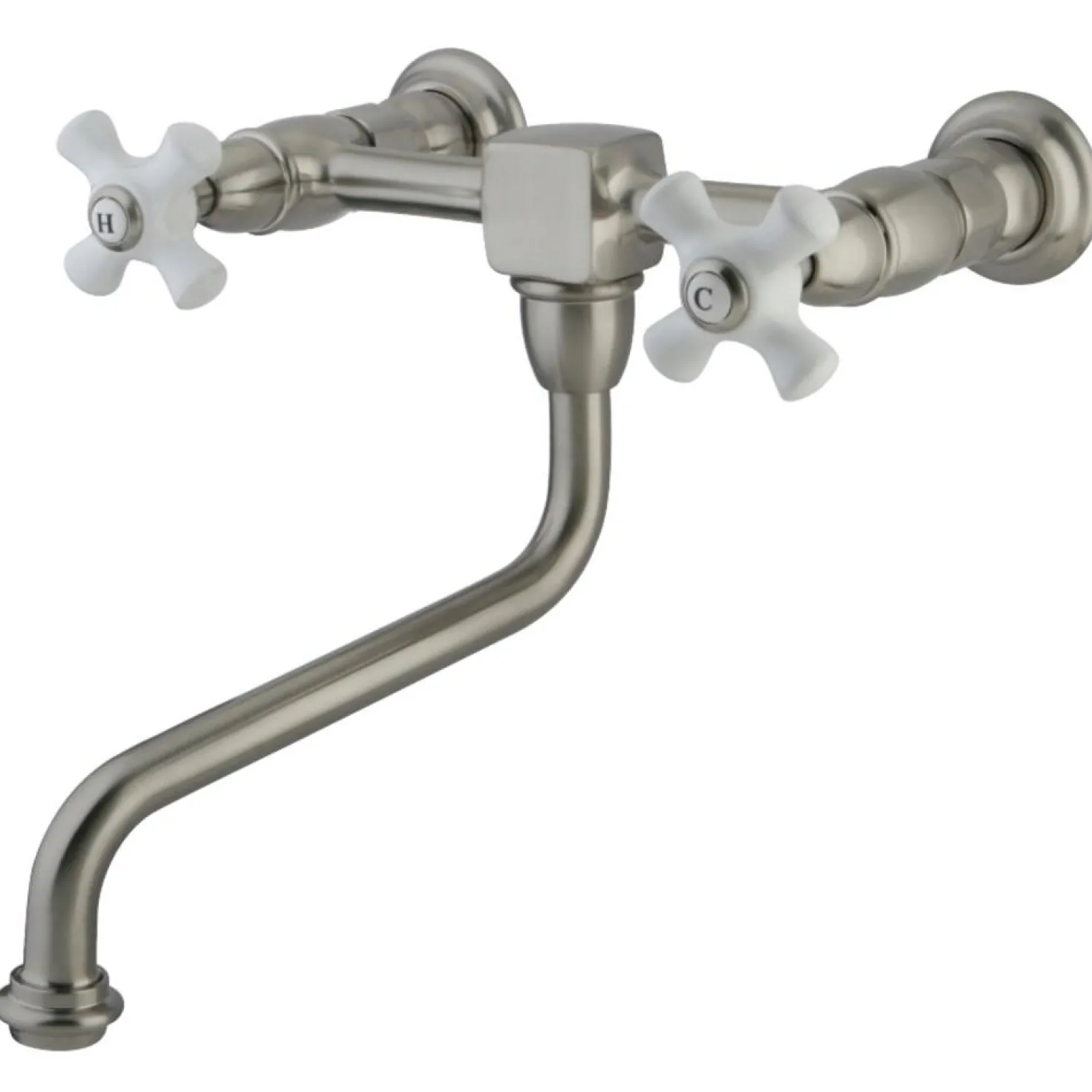 Kingston Brass Heritage 2-Handle Cross Wall Mount Bathroom Faucet