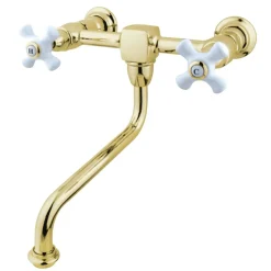 Kingston Brass Heritage 2-Handle Cross Wall Mount Bathroom Faucet
