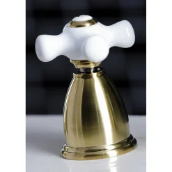 Kingston Brass Heritage 4-Hole Widespread Kitchen Faucet with Brass Sprayer