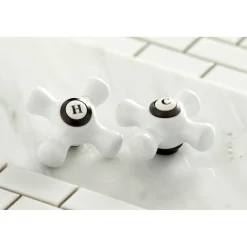 Kingston Brass Heritage 2-Hole 8-Inch Wall Mount Kitchen Faucet