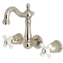 Kingston Brass Heritage 3-Hole 8-Inch Center Wall Mount Bathroom Faucet