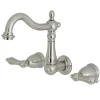 Kingston Brass Heritage 3-Hole Wall Mount Bathroom Faucet