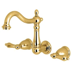 Kingston Brass Heritage 3-Hole Wall Mount Bathroom Faucet