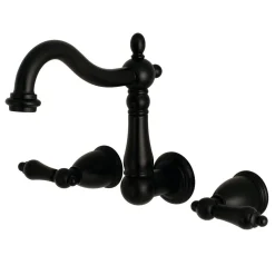 Kingston Brass Heritage 3-Hole Wall Mount Bathroom Faucet