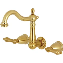 Kingston Brass Heritage 3-Hole Wall Mount Bathroom Faucet