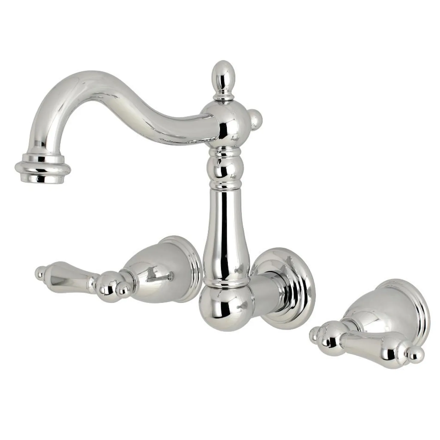 Kingston Brass Heritage 3-Hole Wall Mount Bathroom Faucet