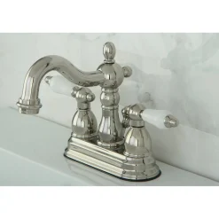 Kingston Brass Heritage 3-Hole 4-Inch Centerset Bathroom Faucet