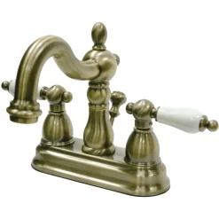 Kingston Brass Heritage 3-Hole 4-Inch Centerset Bathroom Faucet