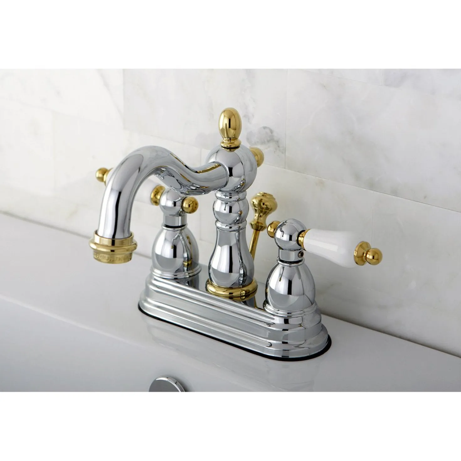Kingston Brass Heritage 3-Hole 4-Inch Centerset Bathroom Faucet