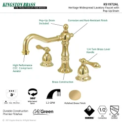 Kingston Brass Heritage 3-Hole 8" Widespread Bathroom Faucet