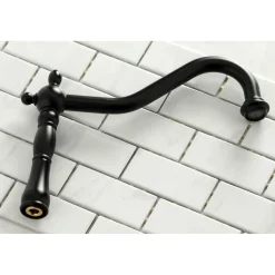 Kingston Brass Heritage 8-Inch Bridge Kitchen Faucet with Brass Sprayer