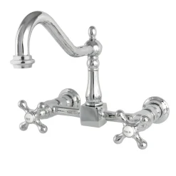 Kingston Brass Heritage 8-Inch Wall Mount 2-Hole Kitchen Faucet