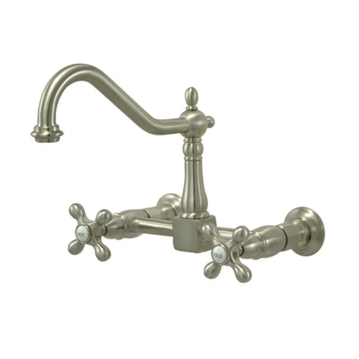 Kingston Brass Heritage 8-Inch Wall Mount 2-Hole Kitchen Faucet