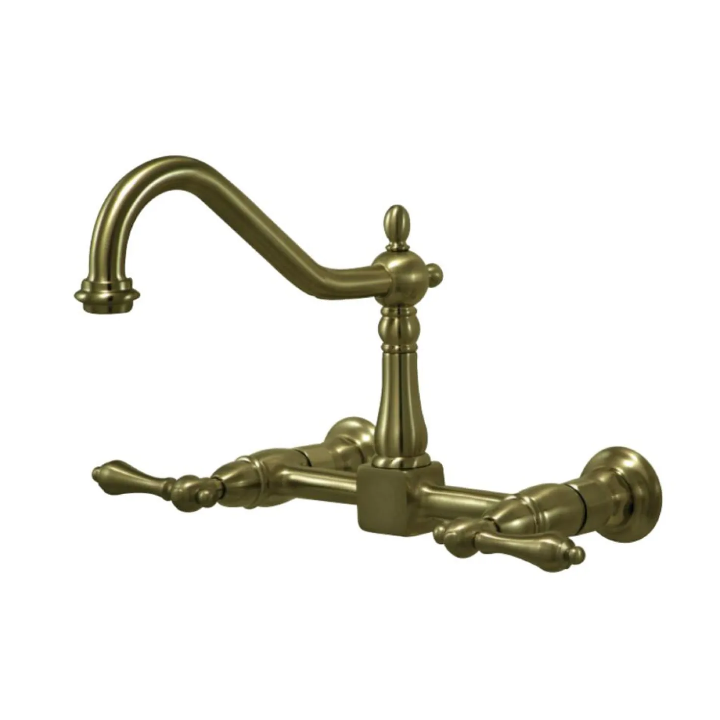 Kingston Brass Heritage 8-Inch Wall Mount Kitchen Faucet