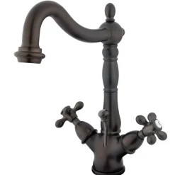 Kingston Brass Heritage 4-Inch Centerset Bathroom Faucet with Pop-Up Drain