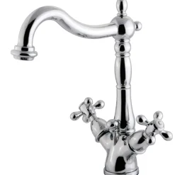 Kingston Brass Heritage 4-Inch Centerset Bathroom Faucet with Pop-Up Drain