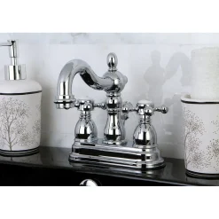 Kingston Brass Heritage 4-Inch Centerset Deck Mount Bathroom Faucet