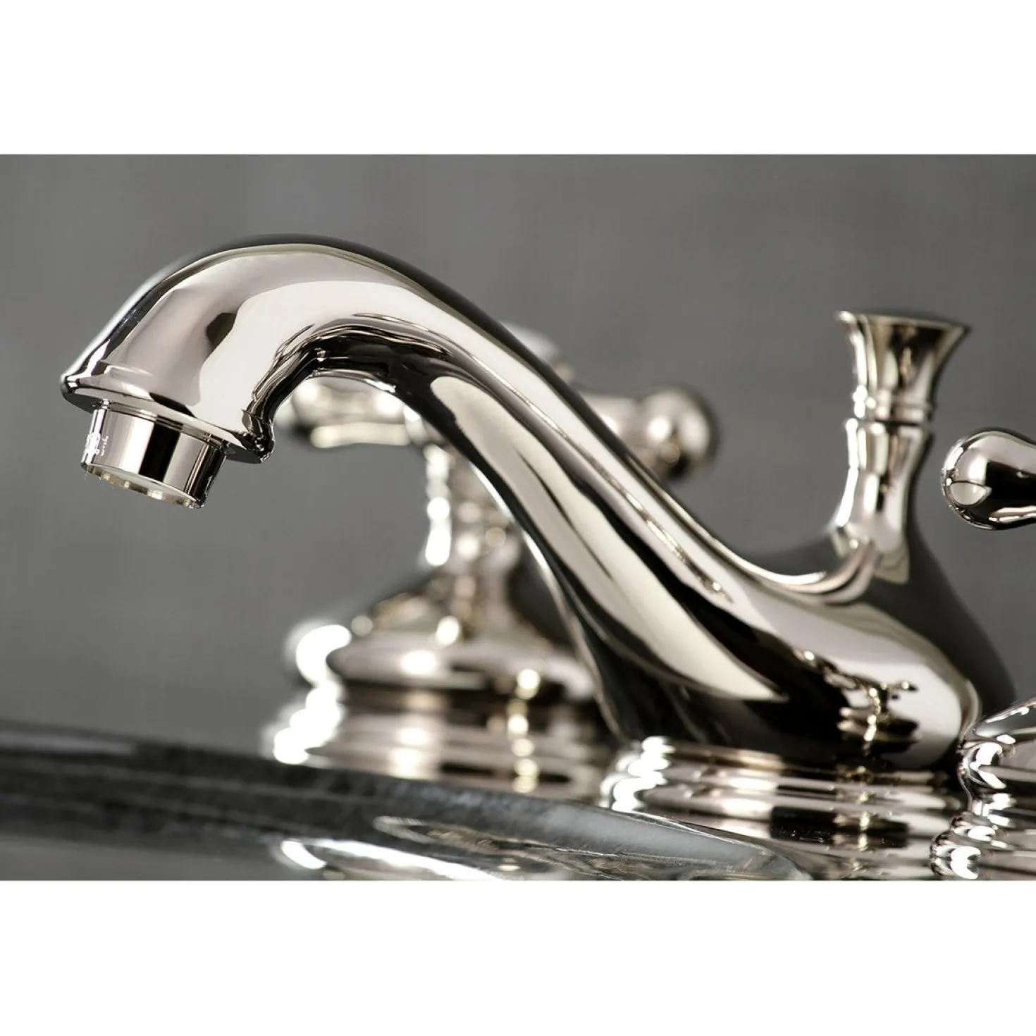 Kingston Brass Heritage 8-Inch Widespread Deck Mount Bathroom Faucet
