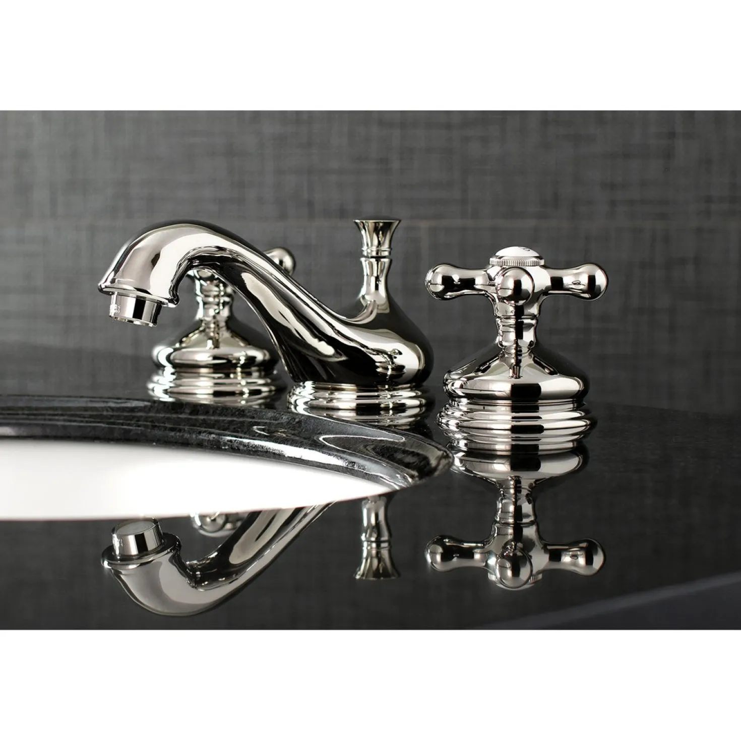 Kingston Brass Heritage 8-Inch Widespread Deck Mount Bathroom Faucet