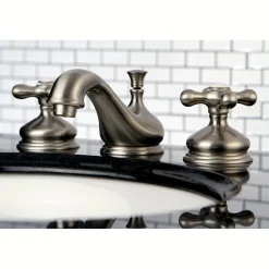 Kingston Brass Heritage 8-Inch Widespread Deck Mount Bathroom Faucet
