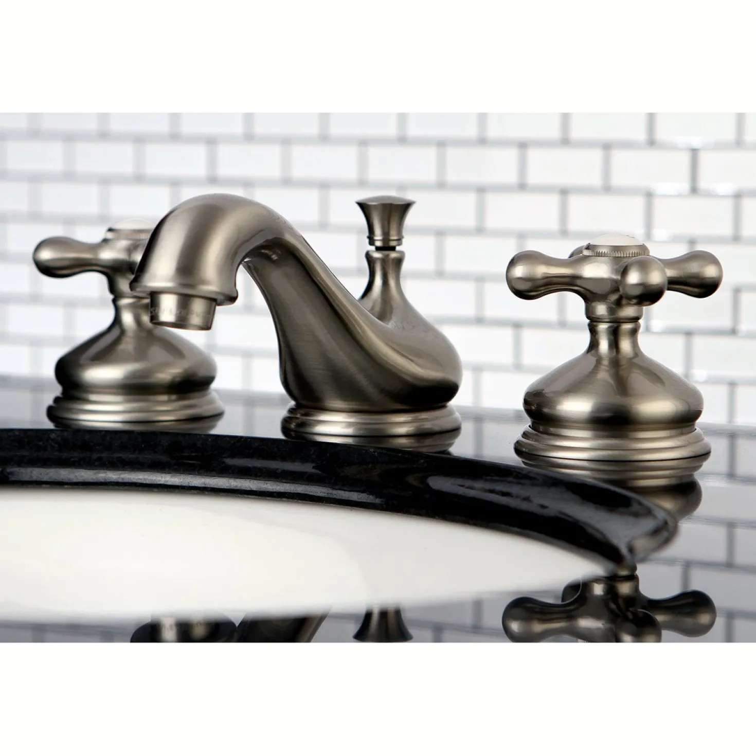 Kingston Brass Heritage 8-Inch Widespread Deck Mount Bathroom Faucet