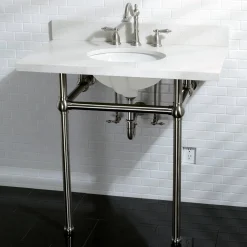 Kingston Brass Heritage 8-Inch Widespread Bathroom Faucet with Brass Pop-Up