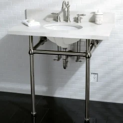 Kingston Brass Heritage 8-Inch Widespread Bathroom Faucet with Brass Pop-Up