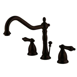 Kingston Brass Heritage 8-Inch Widespread Bathroom Faucet with Brass Pop-Up