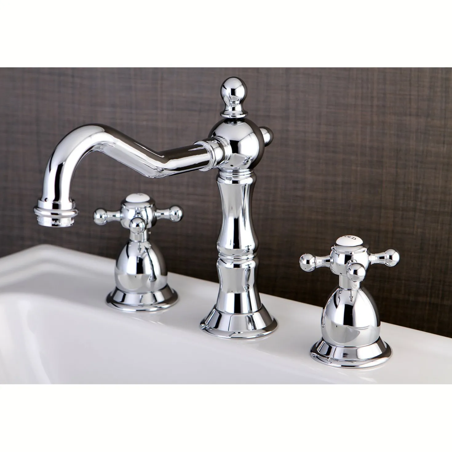 Kingston Brass Heritage 8-Inch Widespread Cross-Handle Bathroom Faucet