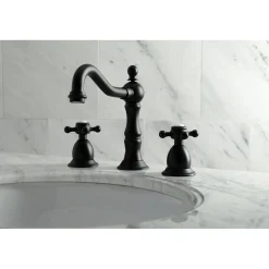 Kingston Brass Heritage 8-Inch Widespread Cross-Handle Bathroom Faucet