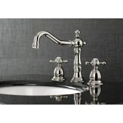 Kingston Brass Heritage 8-Inch Widespread Cross-Handle Bathroom Faucet