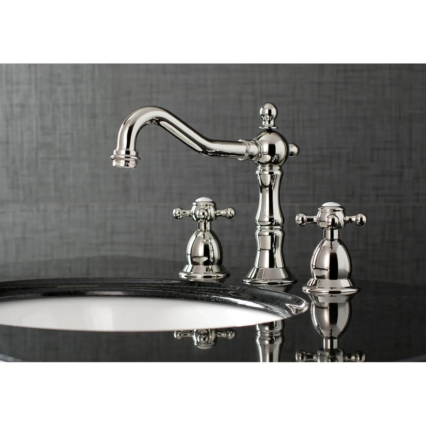 Kingston Brass Heritage 8-Inch Widespread Cross-Handle Bathroom Faucet