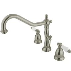 Kingston Brass Heritage 8-Inch Widespread Lever-Handle Bathroom Faucet