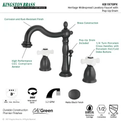 Kingston Brass Heritage 8-Inch Widespread 3-Hole Bathroom Faucet