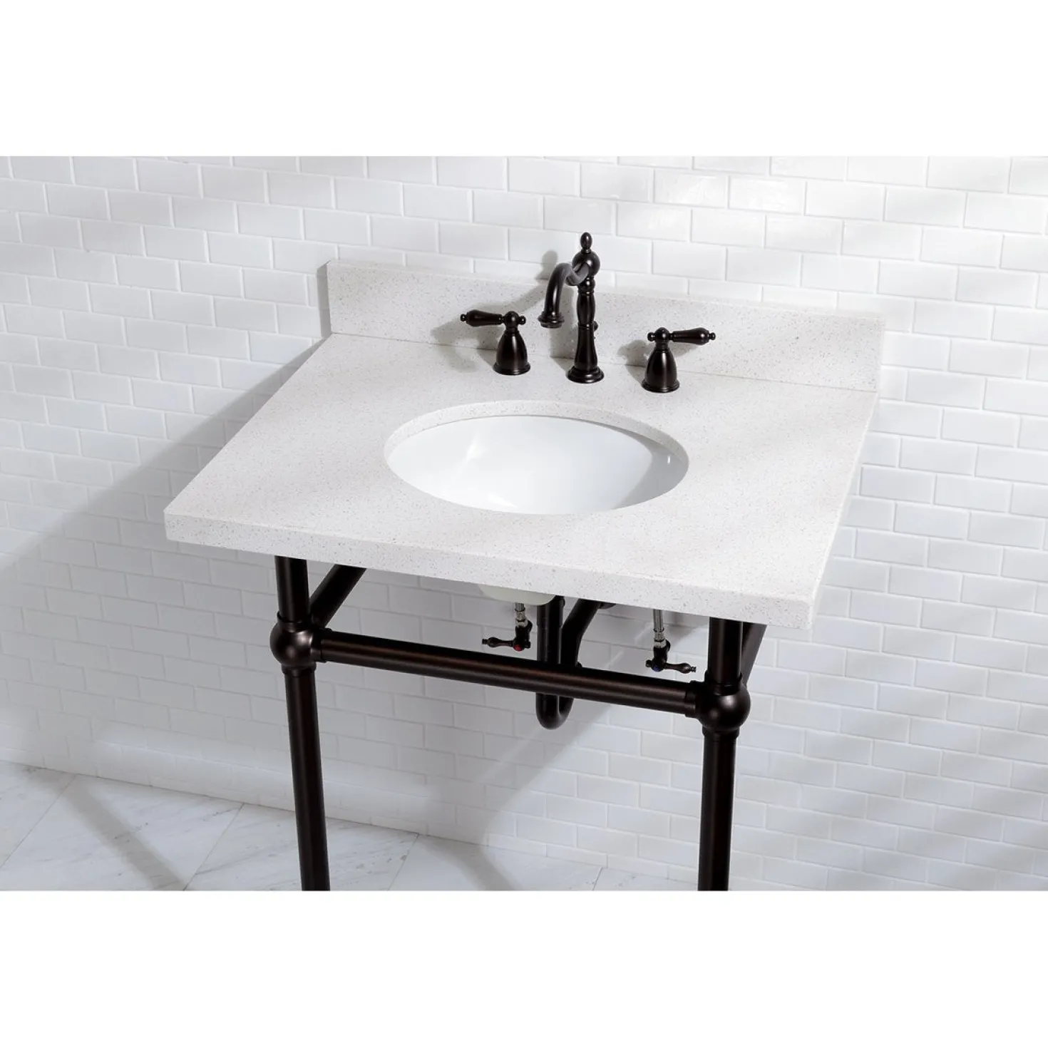 Kingston Brass Heritage 8-Inch Widespread Bathroom Faucet