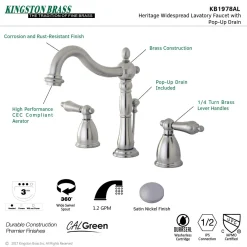 Kingston Brass Heritage 8-Inch Widespread Bathroom Faucet