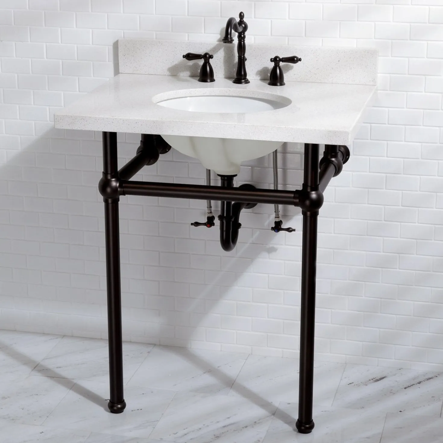 Kingston Brass Heritage 8-Inch Widespread Bathroom Faucet