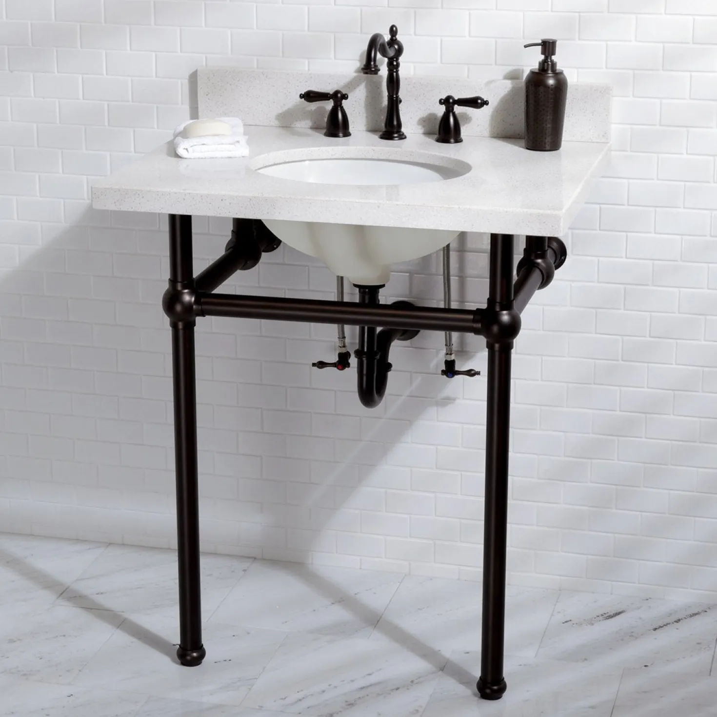Kingston Brass Heritage 8-Inch Widespread Bathroom Faucet