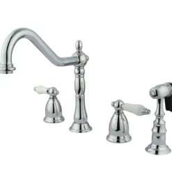Kingston Brass Heritage Lever-Handle Widespread Kitchen Faucet