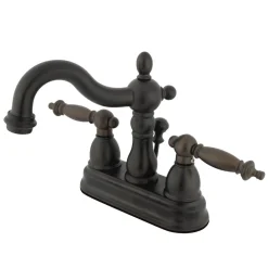 Kingston Brass Heritage Lever-Handle 4-Inch Centerset Bathroom Faucet