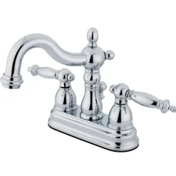 Kingston Brass Heritage Lever-Handle 4-Inch Centerset Bathroom Faucet
