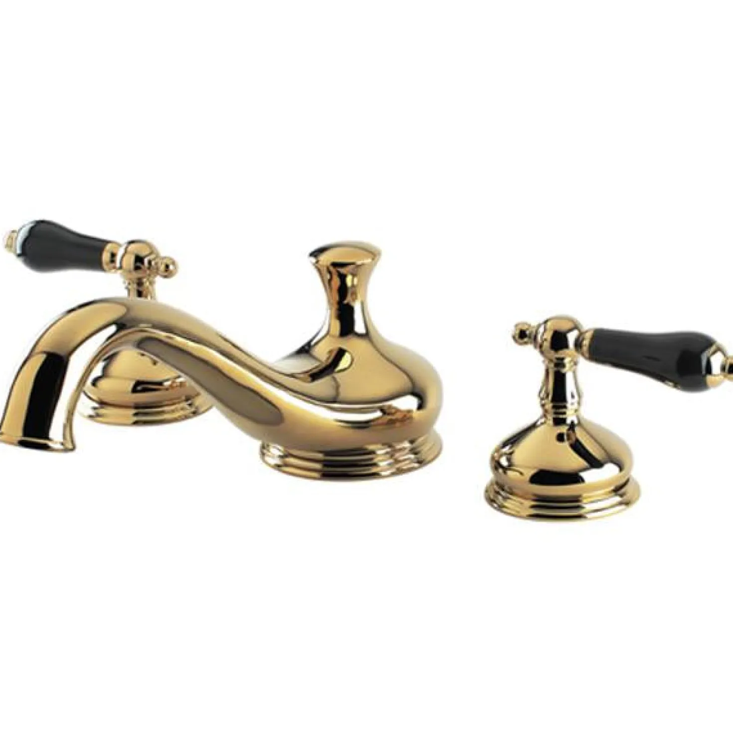 Kingston Brass Heritage Onyx Roman Tub Filler with Black Porcelain Lever Handle